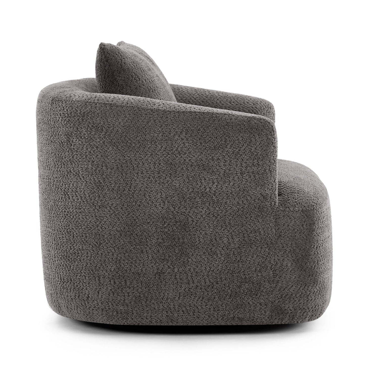 Fauteuil pivotant à 360°, fauteuil d'appoint en bouclette de 38,2 cm avec coussin décoratif, fauteuil-canapé rembourré avec accoudoirs incurvés