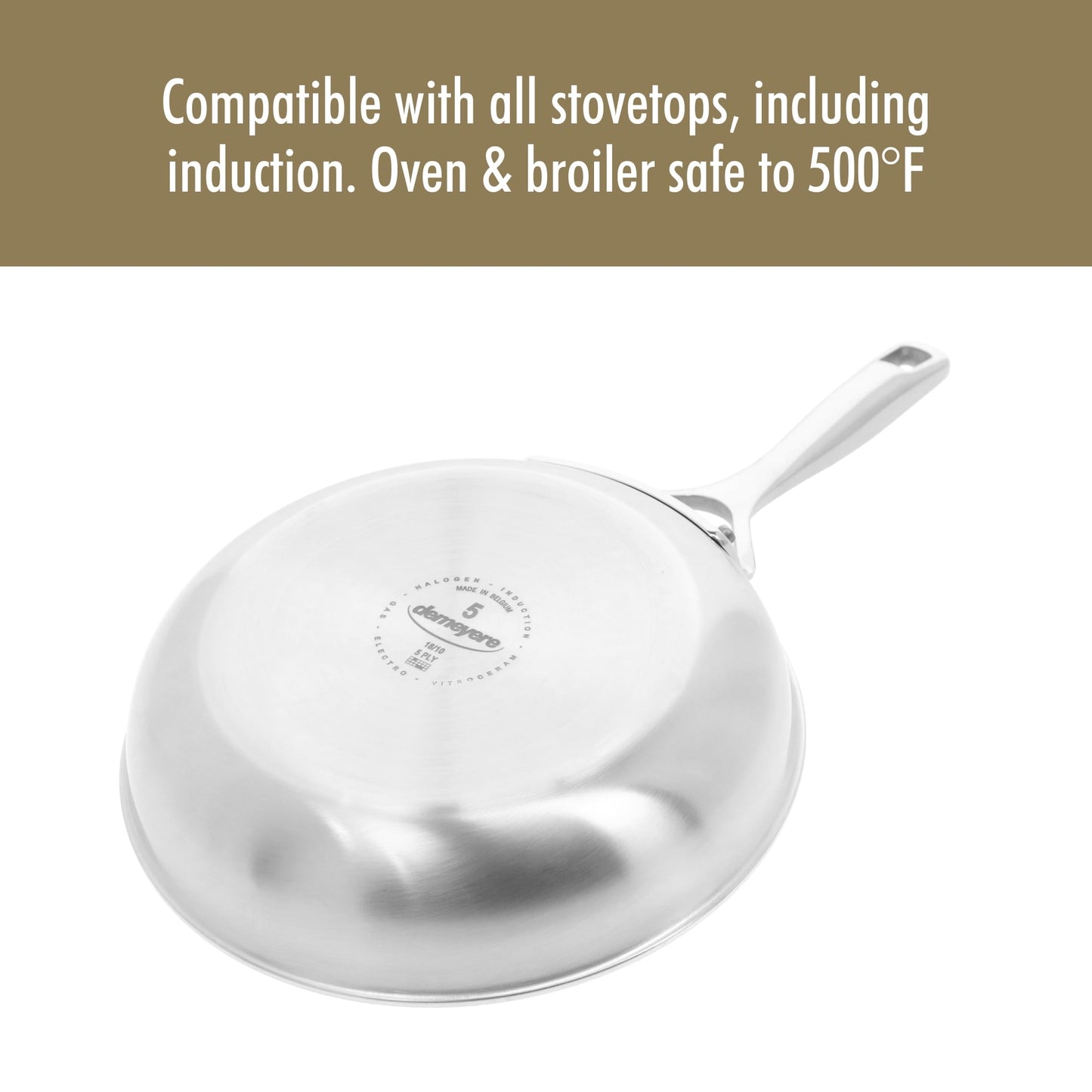 Poêle à frire DEMEYERE Essential en acier inoxydable 5 plis