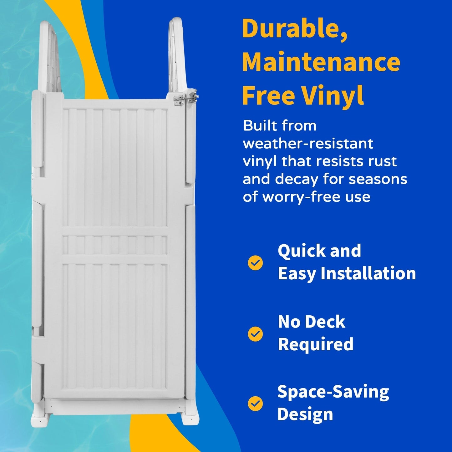 Système d'accès facile à la piscine avec portillon - 82,5 cm (L) x 210 cm (P) x 206 cm (H)