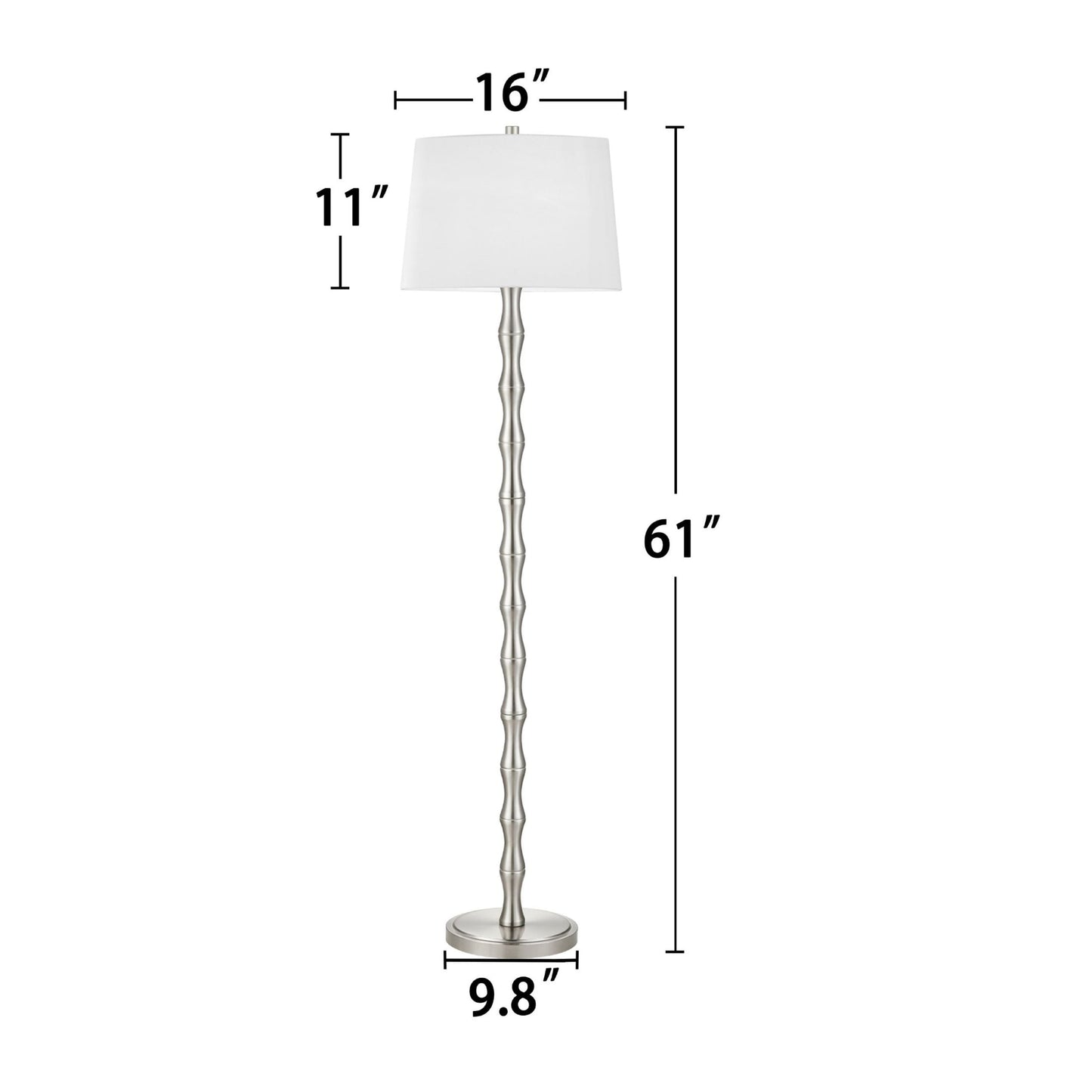 Lampadaire KAWOTI 61'' avec abat-jour en tissu Empire