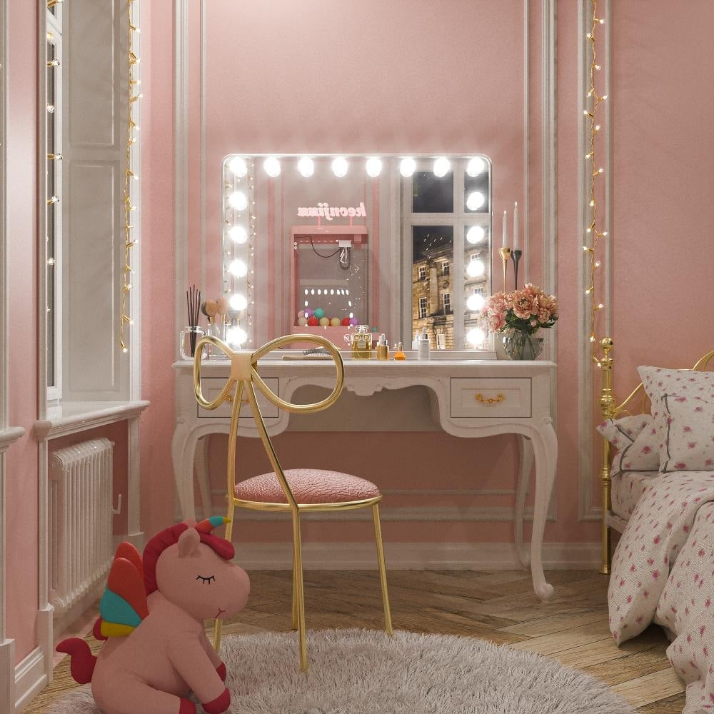 Miroir de maquillage Keonjinn style Hollywood avec 15/18 LED