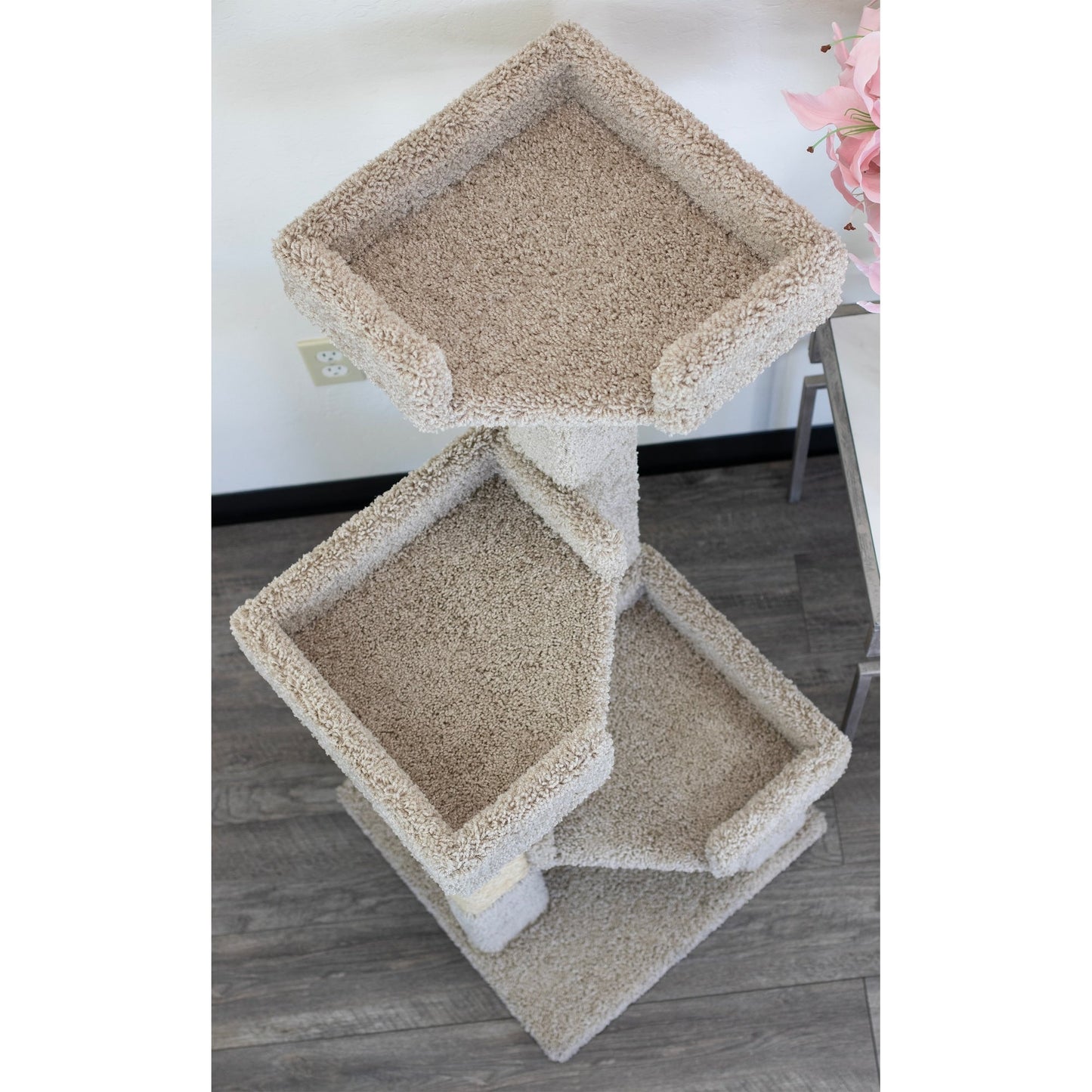 Nouveaux condos pour chats à 3 niveaux en bois massif et moquette, arbre à chat