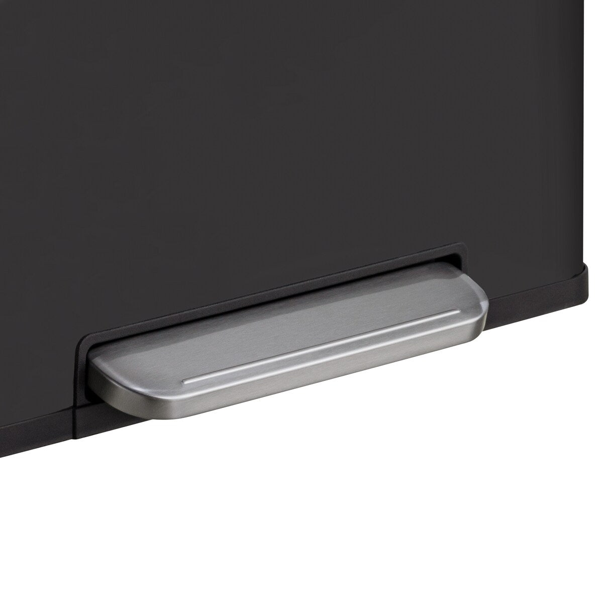 Qualiazero Poubelle rectangulaire à pédale de recyclage 16 gal (8 gal double unité) - Acier inoxydable