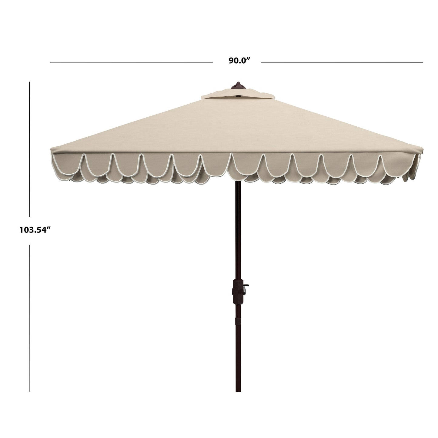Parasol carré SAFAVIEH Outdoor Naima Valance de 2,3 m