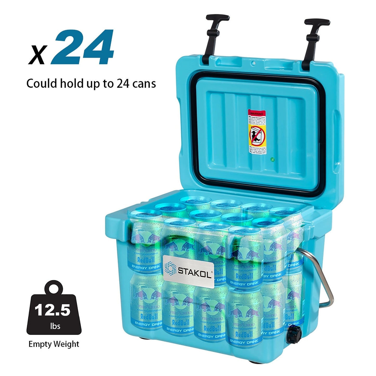 Glacière portable SKTAKOL 16 pintes (15 litres) étanche, capacité 24 canettes de glace - Voir les détails