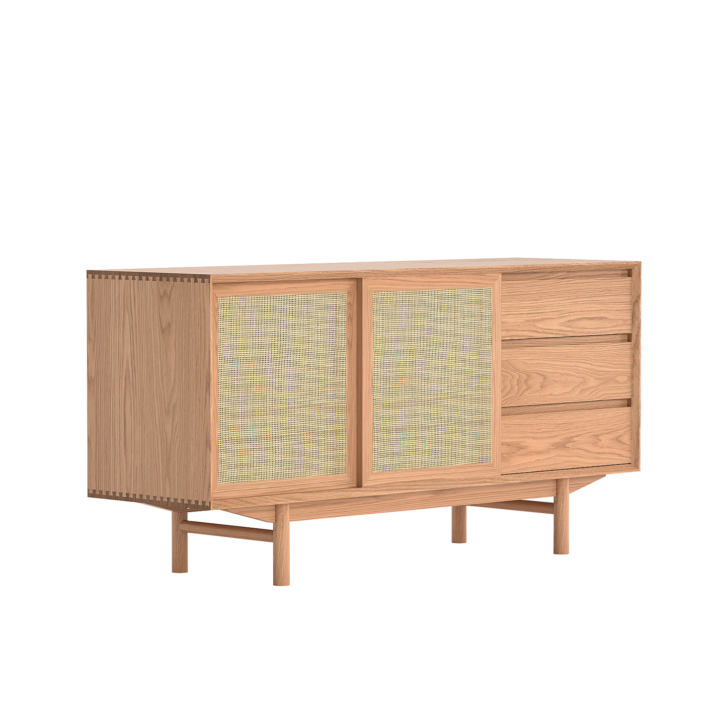 Buffet Torii / Portes et tiroirs en rotin tressé