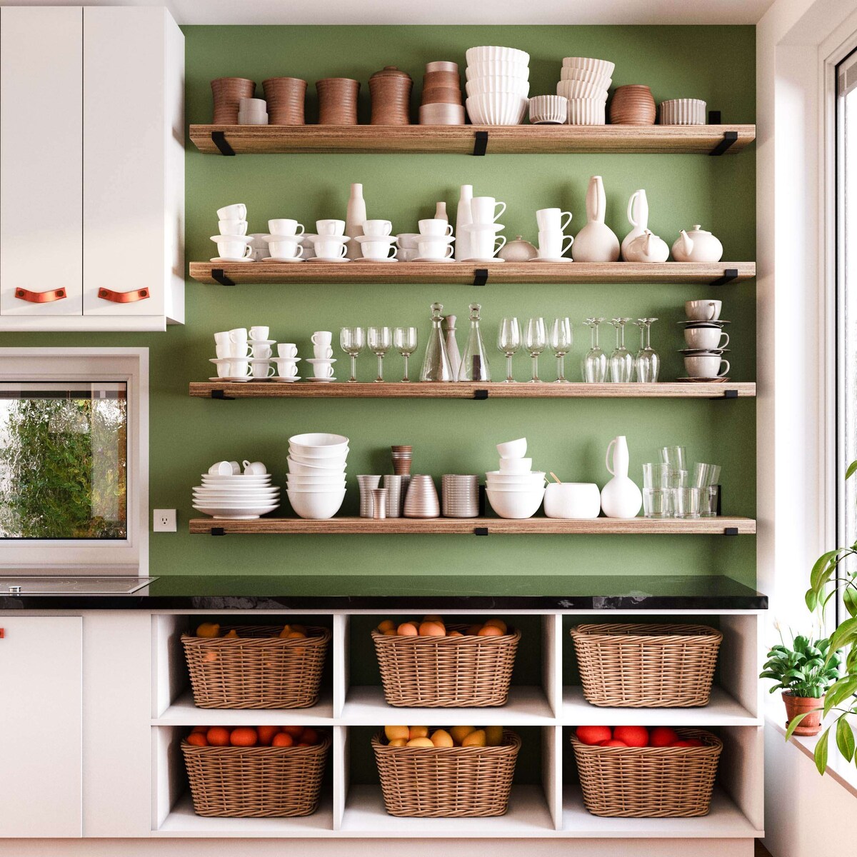 Étagères flottantes Wallniture Forte 72 po, lot de 2, bois brûlé