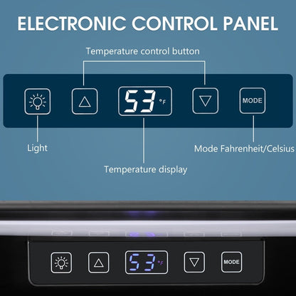 Réfrigérateur à boissons de 1,3 pi³ - Mini-réfrigérateur de 48 canettes et 12 bouteilles, porte vitrée, commandes tactiles électroniques