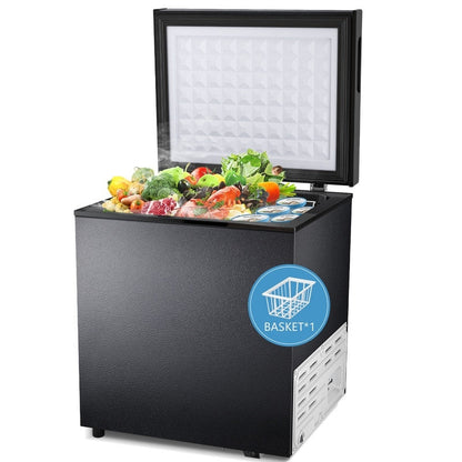 Congélateur coffre de 1,8 pi³ avec panier amovible, vidange par le bas, thermostat à 7 niveaux, conception autoportante pour la maison et l'appartement