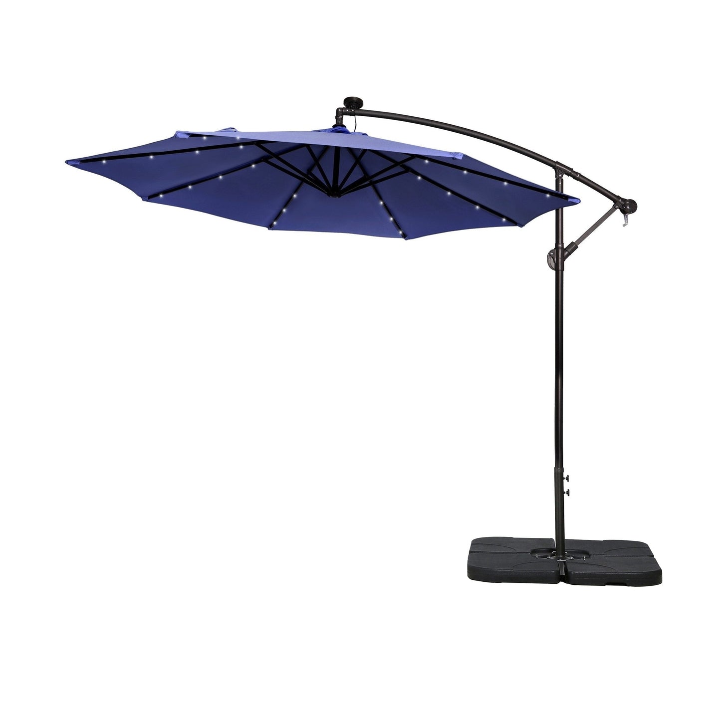 Parasol de terrasse lumineux à énergie solaire de 3 m avec pied
