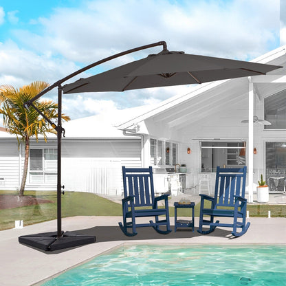 Parasol déporté à manivelle en acier de 3 m avec base lestée