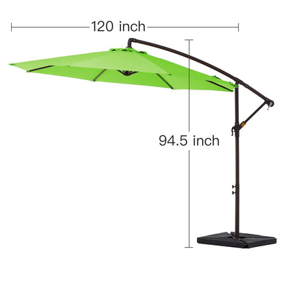 Parasol déporté à manivelle en acier de 3 m avec base lestée