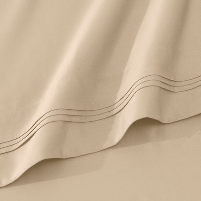 Ensemble de draps unis en coton égyptien de qualité supérieure, 1000 fils, poches profondes