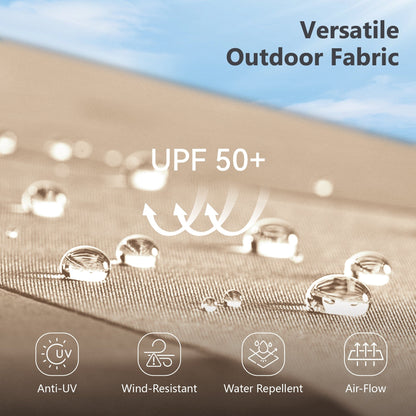 Parasol de terrasse MAISON ARTS de 3 m (10 pi) à 3 niveaux, à inclinaison automatique, double ventilation et éclairage LED