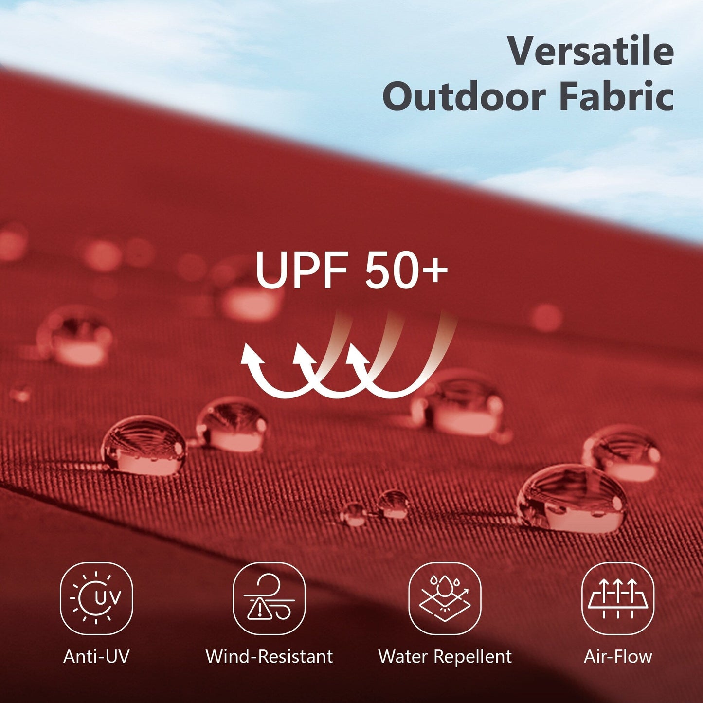 Parasol de terrasse MAISON ARTS de 3 m (10 pi) à 3 niveaux, à inclinaison automatique, double ventilation et éclairage LED