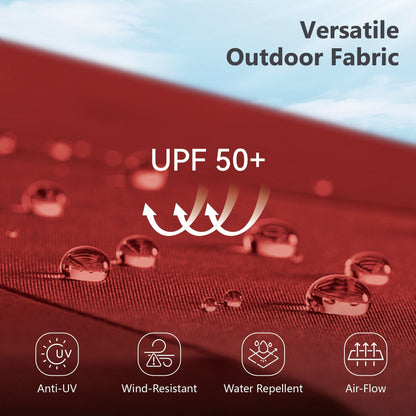 Parasol de terrasse MAISON ARTS de 3 m (10 pi) à 3 niveaux, à inclinaison automatique, double ventilation et éclairage LED