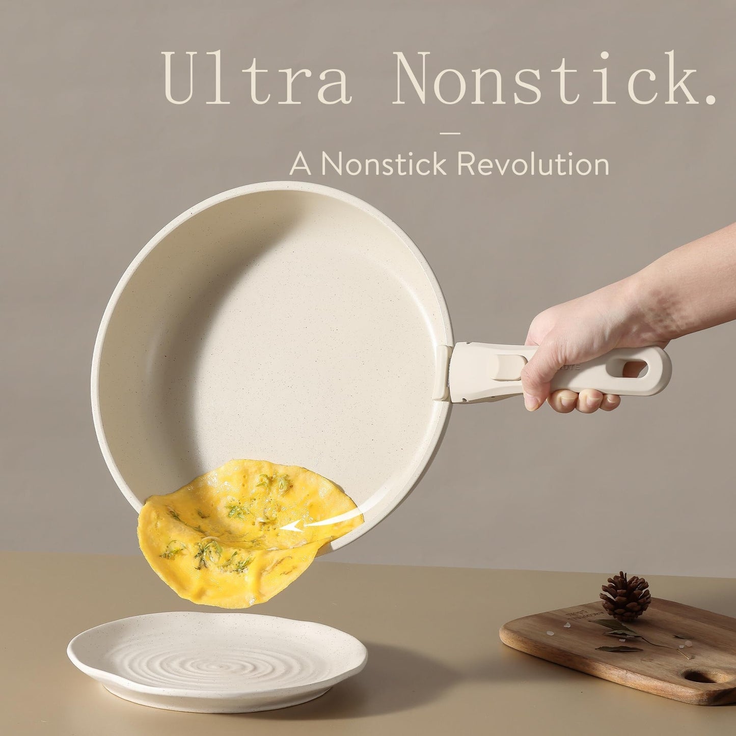 Ensemble de 11 pièces de casseroles et poêles, batterie de cuisine antiadhésive avec poignée amovible, compatible induction