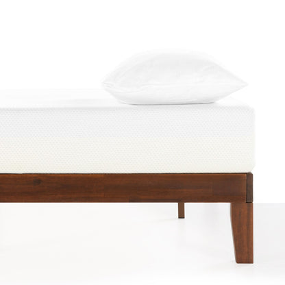 Cadre de lit plateforme classique en bois massif de 12 pouces