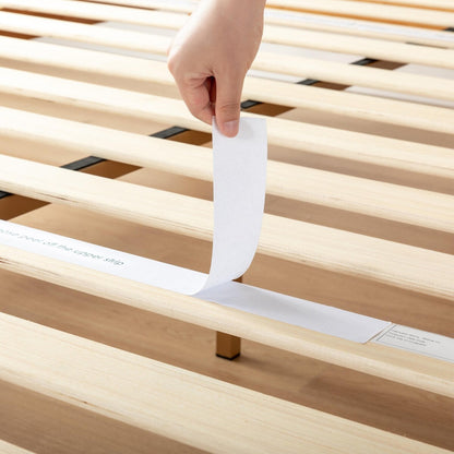 Cadre de lit plateforme classique en bois massif de 12 pouces