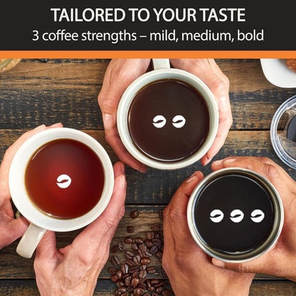 Cafetière programmable 14 tasses, verseuse en acier inoxydable, 3 intensités de café, minuterie 24 h, maintien au chaud 4 h