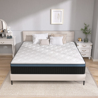 Matelas hybride en mousse à gel de 35,5 cm (14 pouces) livré dans une boîte pour un soutien et un soulagement des points de pression