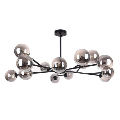 Lustre moderne Sputnik à bulles, grand format, noir ou doré, pour salle à manger
