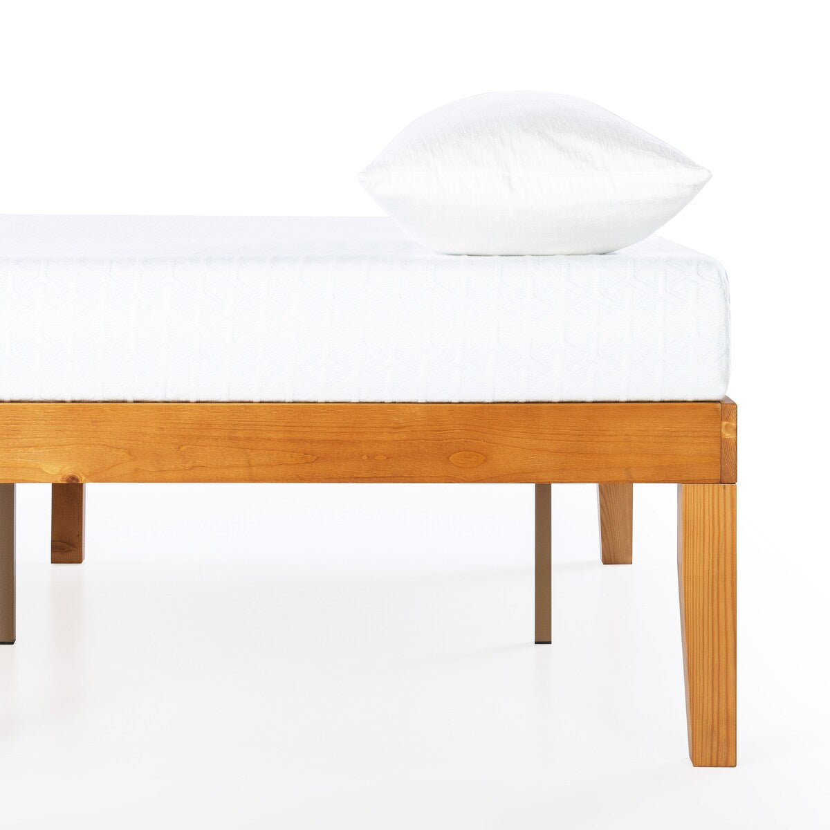 Cadre de lit plateforme classique en bois massif de 16 pouces, disponible en plusieurs finitions