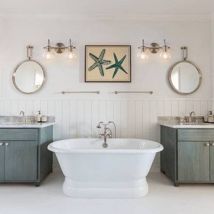 Applique murale 2/3 lumières pour meuble-lavabo avec abat-jour en verre