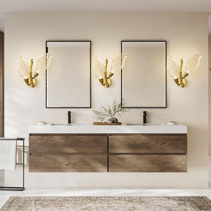 Applique murale KAYLA à 2 lumières en forme de feuille bionique