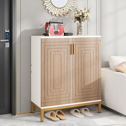 Meuble à chaussures moderne avec portes, 6 niveaux, pour 20 paires de chaussures, idéal pour l'entrée.