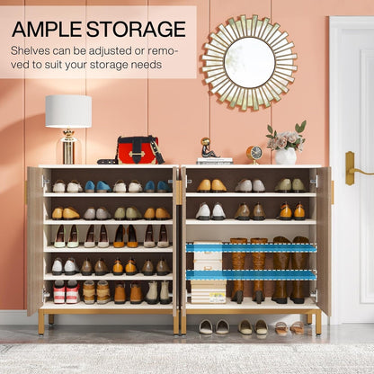 Meuble à chaussures moderne avec portes, 6 niveaux, pour 20 paires de chaussures, idéal pour l'entrée.