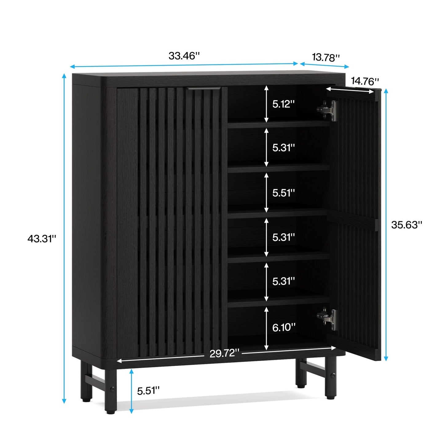 Meuble à chaussures avec porte pour 24 paires, idéal pour l'entrée ou le salon.