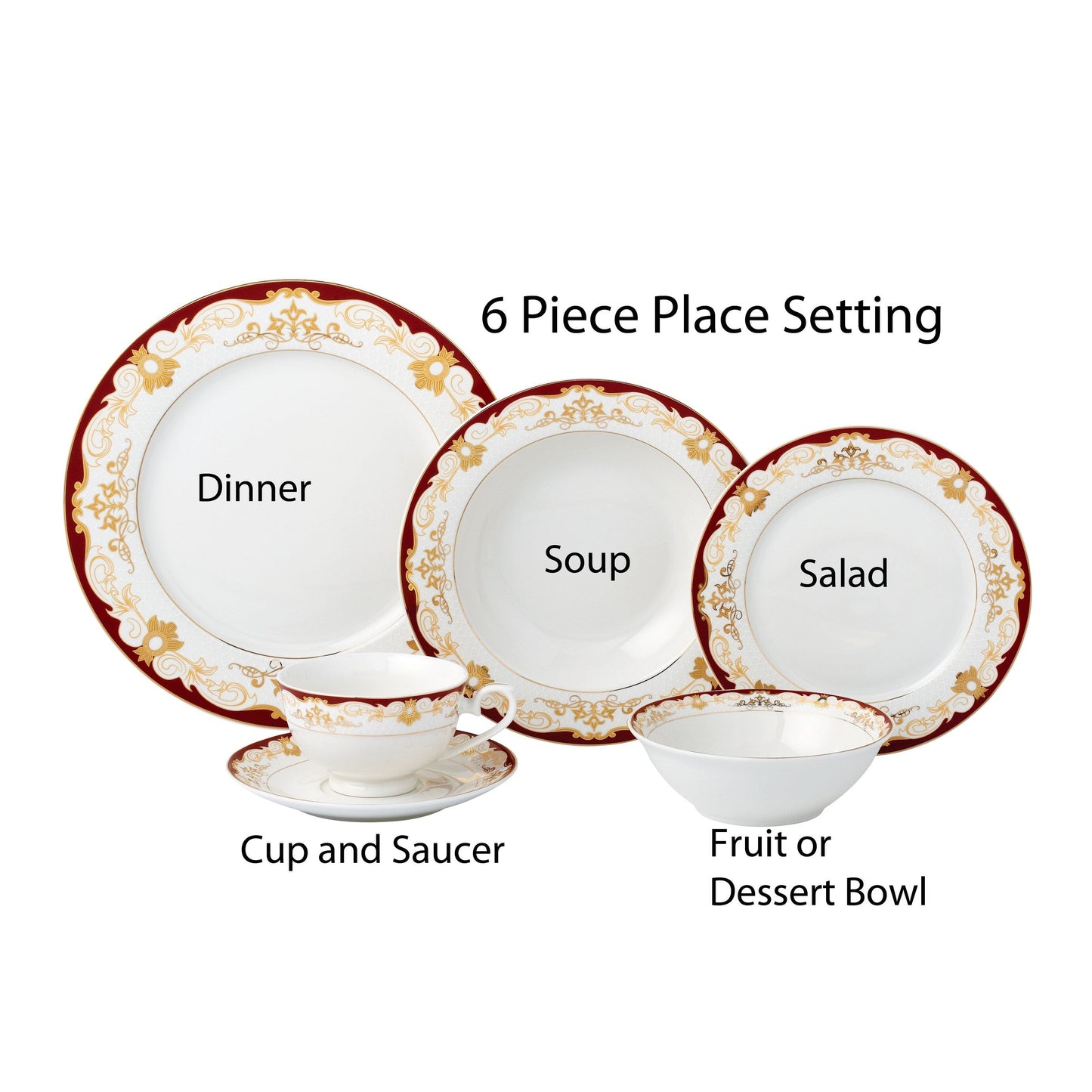 Service de table 24 pièces en porcelaine fine, pour 4 personnes, par Lorren Home Trends