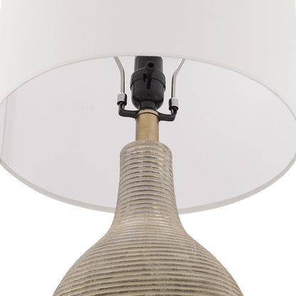 Lampe de table style ferme beige délavé/doré, 62 cm (lot de 2), abat-jour en lin blanc - 62 cm (24,5 po) de hauteur
