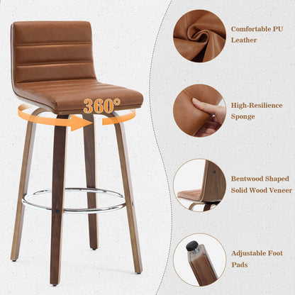 Tabourets de bar/comptoir pivotants en similicuir 26/29, lot de 2/3