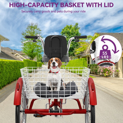 26 Tricycles bleus pour adultes à 3 roues avec paniers amovibles