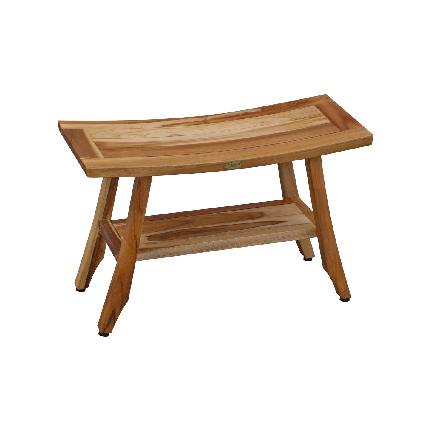 Banc de douche EcoDecors 71 cm en teck, banc en bois, banc de salle de bain, tabouret de douche en teck, siège de douche en teck
