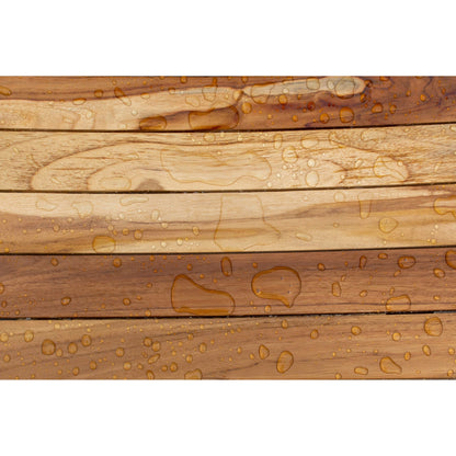 Banc de douche EcoDecors 71 cm en teck, banc en bois, banc de salle de bain, tabouret de douche en teck, siège de douche en teck