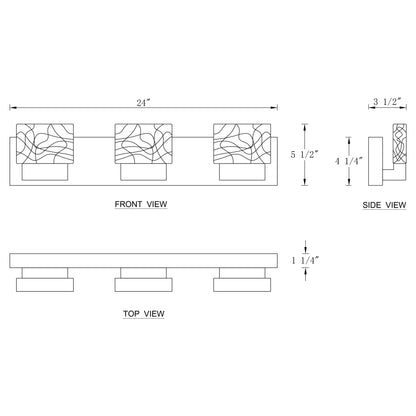 Applique murale LED intégrée C Cattleya en acier inoxydable 3000K avec abat-jour en verre artistique - Chrome