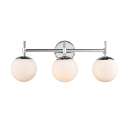 Applique murale de salle de bain à 3 lumières 929 Lighting, disponible en plusieurs finitions avec abat-jour en verre opale