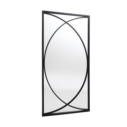 Ensemble de 3 miroirs muraux rectangulaires en métal noir - 31,9 cm (H) x 15,75 cm (L) x 0,75 cm (P)