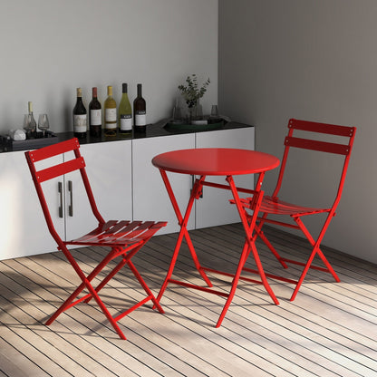 Ensemble bistro minimaliste 3 pièces pour patio : table ronde pliable et chaises