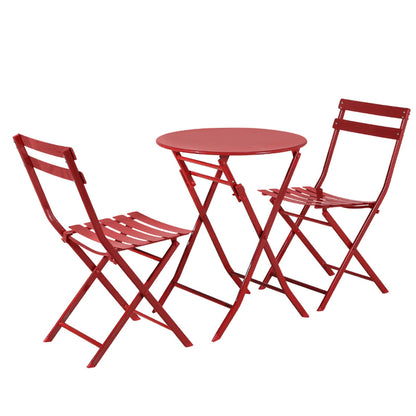 Ensemble bistro minimaliste 3 pièces pour patio : table ronde pliable et chaises