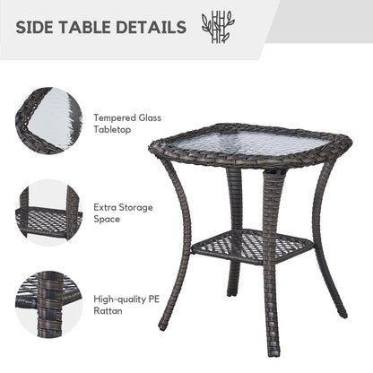 Gymojoy Fauteuil à bascule pivotant d'extérieur en résine tressée 3 pièces avec coussin et table