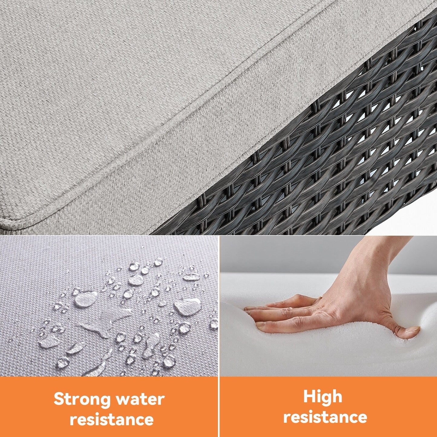 Gymojoy Fauteuil à bascule pivotant d'extérieur en résine tressée 3 pièces avec coussin et table