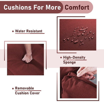 Gymojoy Fauteuil à bascule pivotant d'extérieur en résine tressée 3 pièces avec coussin et table