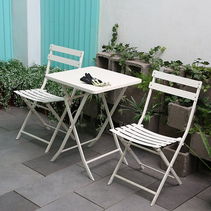 Ensemble bistro minimaliste 3 pièces pour patio : table carrée pliable et chaises