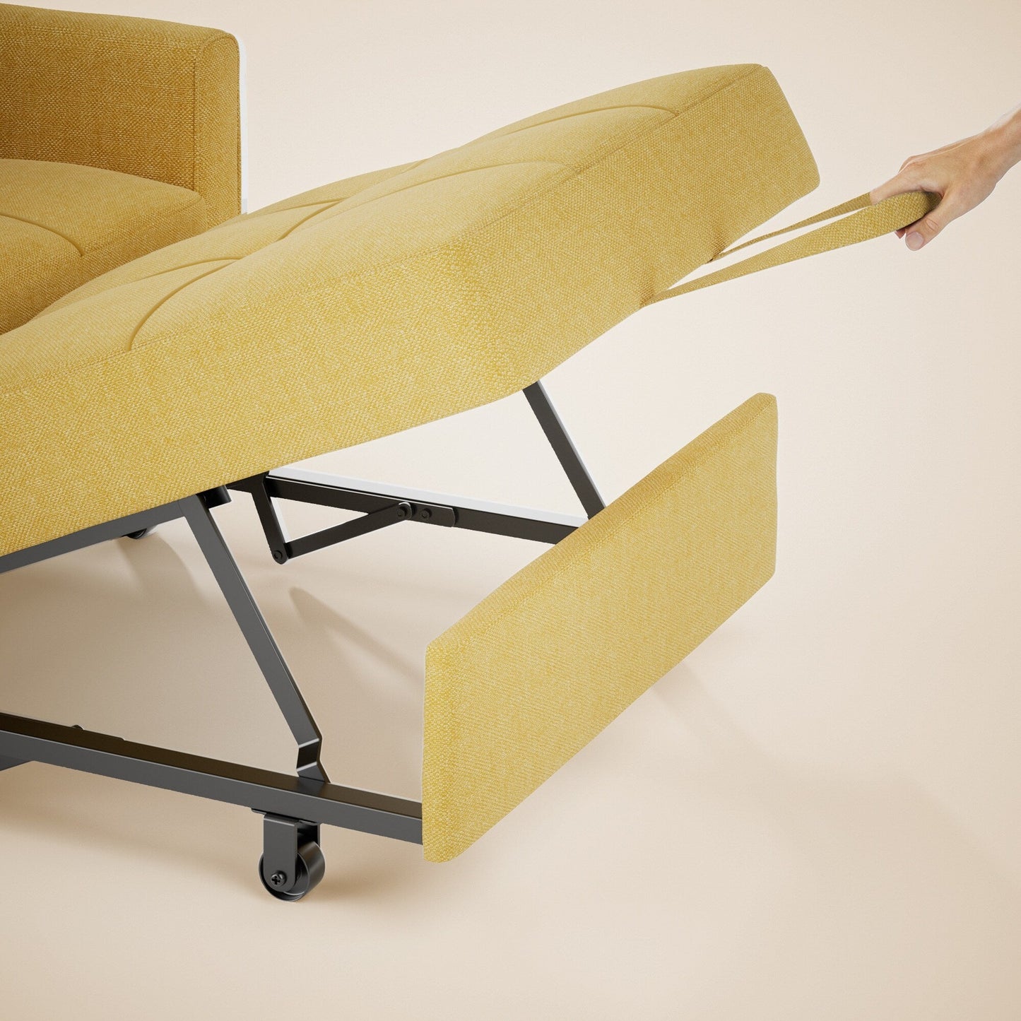 Canapé-lit convertible 3 en 1, avec fauteuil gigogne et lit pliant, idéal pour le salon.