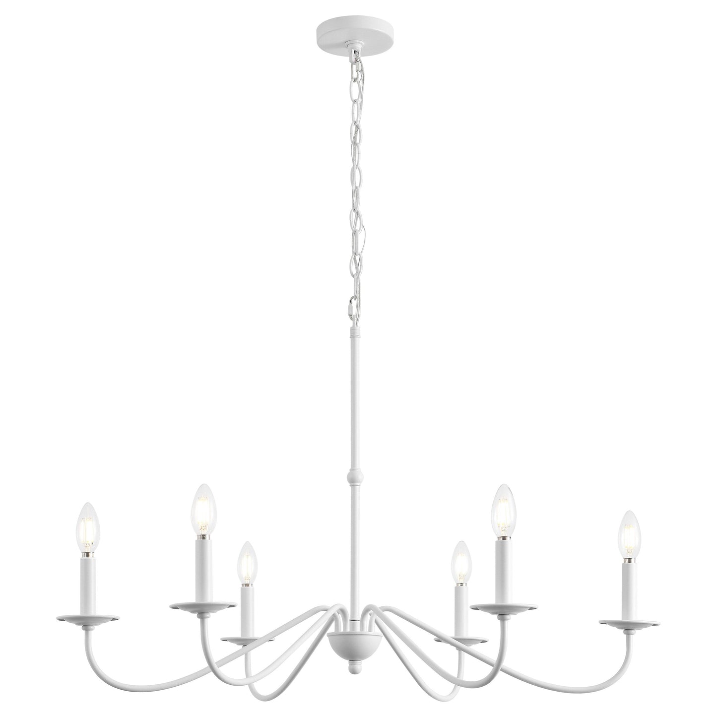 Lustre LED en fer à 6 lumières de 34,75 pouces, par JONATHAN Y