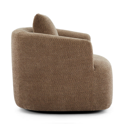 Fauteuil pivotant à 360°, fauteuil d'appoint en bouclette de 38,2 cm avec coussin décoratif, fauteuil-canapé rembourré avec accoudoirs incurvés